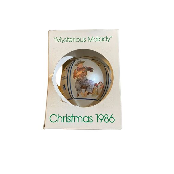 Vintage Norman Rockwell, 1986, mysterious malcidy glass ornament inbox - Picture 3 of 3